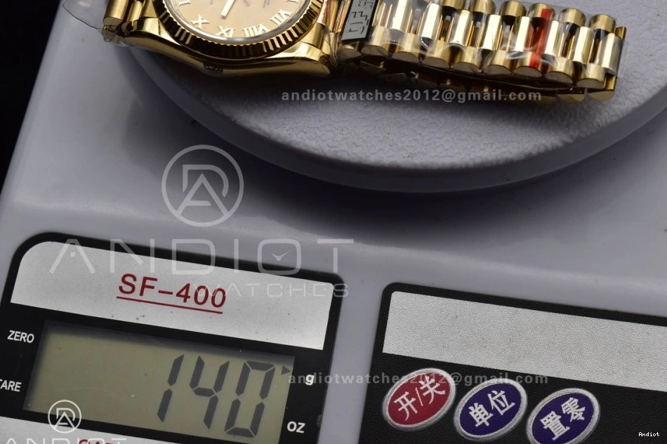 Best QF Dial with YG Gold on President Edition Steel Roman Mark (Gain V5 Bracelet vr3255 36 Weight) DayDate 904L 0224